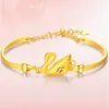 Venta caliente Vietnam latón chapado en oro joyería chapada en oro Pulsera Cisne pequeño esmerilado oro de imitación pulsera para damas al por mayor