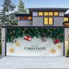 Tela de tapiz para puerta de garaje exterior navideña, tela de fondo para decoración de fiestas navideñas con tela colgante, tamaño grande