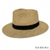Sombrero de Sol de Paja Transpirable para Playa de Verano, Sombrero de Paja, Sombrero Panamá de Ala Ancha, Sombrero Jazz Británico, Venta al por Mayor de Fabricante, Personalizable