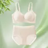 Sujetador Push-Up para Busto Pequeño Encaje Sin Costuras Ropa Interior Fina para Mujer Estilo Chino Estampado Sujetador para Mujer Conjunto de Sujetador Anticaída