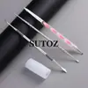 Nuevo Juego de Herramientas de Tallado de Doble Punta Estilo Ruso Acero Inoxidable Doble Punta Empujar-Sacar Pegamento Repujado Cara de Empuje Herramienta de Manicura