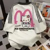 Camiseta de Manga Corta con Estampado Divertido de Gatito Estilo Coreano Ins para Mujer Verano 2025 Estilo Casual Perezoso Top