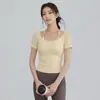 Ropa de Yoga Estilo Nuevo 2026 para Mujer, Verano Estilo Halter con Almohadillas en el Pecho, Traje Deportivo de Manga Corta para Pilates Fitness Yoga para Mujer