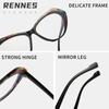 Gafas de Lluvia Estilo Nuevo Transfronterizo Europeo y Americano Bloques de Color Irregulares Ojo de Gato Antiluz Azul Lentes Lisos Marco Natural para Miopía