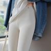 81080 # Novas Leggings de Algodão Licroso Amigas da Pele com Cintura Alta e Efeito Nuvem para Mulheres, Podem Ser Usadas Fora, com Levantamento de Quadril e Controle de Barriga, Calças Slim de Nove Pontos