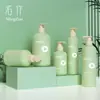 Botella Mousse Verde Redonda de Hombro Spot 300ml Champú 400/500ml Plástico Pet Sub-Botella Gel de Ducha