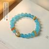 Amor Marino Romántico Orbe Aqua con Cobre Antiguo Chapado en Oro Perla Dulce Lujo Ligero Pulsera de Hada para Mujer