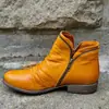 Nuevas Botas de Tobillo de Punta Redonda con Tacón Grueso y Cremallera Doble Lateral para Mujer 2020 wish Botas Martin Transfronterizas