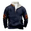 Nuevo abrigo acolchado de algodón con trébol de cuatro hojas creativo para invierno 2024 para hombre, manga larga, cuello alto, media cremallera, cuello de suéter, forro polar
