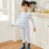 Nuevo Conjunto de Ropa Interior Térmica de Lana Antibacteriana de 10A para Niños, Engrosado para Otoño e Invierno, Ropa Interior Suave