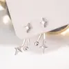 Pendientes de Estrella de Cuatro Puntas Colgantes Elegantes de Nuevo Estilo para Mujer, Pendientes de Lujo de Alta Gama, Accesorios para Orejas de Diseño de Moda