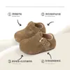 Sapatos Birkenstock de sola macia para crianças, nova coleção primavera/outono 2026, sapatos de couro para meninas, sapatos casuais e leves para bebês