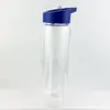 En stock transfronterizo vaso de plástico PS de una sola capa de 700 ml con pajilla, boquilla de succión conveniente, botella deportiva para exteriores, se puede imprimir logotipo