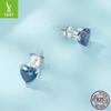 Pendientes Ziyun de plata con forma de corazón retro, nuevos y misteriosos, coloridos, con personalidad europea y americana, sencillos y encantadores pendientes de plata de ley s925.