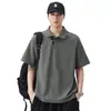 Roupas Masculinas Xintang Camisa Polo Masculina de Manga Curta com Gola Reversível, Verão 2026 Novo Casual Retrô Japonês Manga Meia