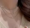 Novo Colar Iridescente de Três Camadas para Mulheres, Luxo Leve, Nicho, Sensação de Alta Qualidade, Simples, Moderno, Versátil, Corrente para Clavícula, Sensação Fresca e Elegante
