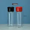 Botellas de Condimentos al por Mayor 100ml 150ml Botellas de Condimentos para Barbacoa Cúrcuma en Polvo Botellas de Plástico con Tapa abatible tipo mariposa con Agujeros