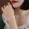 Pulsera de moda personalizada estilo coreano simple sonrisa Smiley para estudiante mujer, joyería de material de acero de titanio, pulsera para novias