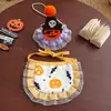 Babero de Halloween para Mascotas, Set de Sombrero Divertido de Cabeza de Calabaza para Gato y Collar, Decoración Fotográfica de Fantasma Osito para Perro