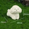 Perro bichón blanco lindo micro paisajismo en maceta paisajismo pequeño adornos cachorro decoración de consola central de coche accesorios diy