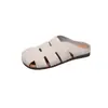 Chinelos Transfronteiriços Toe-Toe, Sapatos Rasos Artesanais, Novo Estilo de Verão, Roupa Casual Retro para Exterior, Sandálias Vazadas Casuais Slip-On