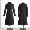 Casaco de lã espesso de comprimento médio feminino moda outono e inverno alto senso recepção de hotel profissional casaco de lã