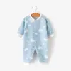 Mameluco para bebé con acolchado sin costuras, ropa de dormir cálida de invierno, ropa para recién nacidos de algodón puro, mameluco abrigado de principios de otoño para bebés