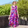 Vestido de Verano sin Mangas de Algodón y Seda de Alta Gama Estilo 2026, Vestido de Playa Elegante para Madres Jóvenes para Vacaciones en la Costa de Sanya