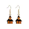 Serie de Aretes de Halloween de Moda Europeos y Americanos Hechos en Fábrica, Aretes Sencillos de Cabeza de Calabaza de Halloween con Esmalte de Aleación