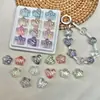 Acrílico UV Transparente Corazón Ondulado Estrella de Cinco Puntas Flor de Ciruelo Agujero Recto Cuentas Hechas a Mano DIY Cadena para Teléfono Móvil Accesorios de Joyería
