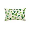 Calle irlandesa transfronteriza. Funda de almohada de lino con estampado de trébol del Día de San Patricio funda de almohada de césped de la suerte para sofá