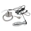 Cinturón de castidad de acero inoxidable con descarga eléctrica, tapón anal de metal, traje combinado, herramienta bipolar de pulso para juego de corte trasero Yin frontal masculino