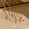 Collar de Flor Eterna con Perlas y Cristales Florales Rosa Niebla, Cadena para Clavícula de Lujo Ligero de Nicho, Accesorio de Cuello Estilo Dulce Francés para Mujeres
