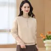 Top de punto casual de moda coreana para otoño/invierno 2026, reductor de edad, cuello redondo, talla grande, suéter versátil