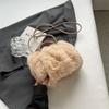Bolsa de pelúcia para mulheres Outono e Inverno All-matching 2023 Nova moda bolsa mensageiro de ombro texturizado saco de pelúcia portátil