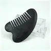 Placa Gua Sha de Pedra Preta Atacado, Pente de Jade, Ferramenta Gua Sha de Massagem para Rosto, Olhos e Uso no Corpo Inteiro