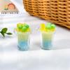 Taza de Batido de Frutas Luminosa 3D de Dibujos Animados Pegamento de Crema DIY Funda de Teléfono Llavero Accesorios de Joyería Creativa Venta al por Mayor