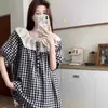 Pijama Nuevo para Mujer, Encaje de Manga Corta, Algodón Nube Delgado, Se Puede Usar Afuera, Estilo Princesa Dulce Conjunto para Estar en Casa