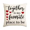 Funda de Almohada para San Valentín Amazon Comercio Exterior Transfronterizo Imitación Lino Decoración de Boda San Valentín Funda de Cojín Funda de Almohada de Corazón