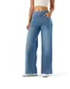 Calça Jeans Feminina Nova Europeia e Americana de Cintura Alta, Solta, Perna Larga, Emagrecedora