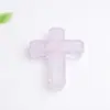 Adorno de Cruz de Cristal Natural Relleno de Resina Decoración de Escritorio Cruz de Yoga Epoxi con Piedra Triturada Hecho a Mano