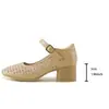 Moda Casual Nueva Primavera/Verano 2026 Sandalias de Piel Suave Huecas Suela Suave Superficie Suave Zapatos de Mamá Planos Cómodos Transfronterizos