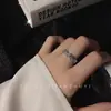Anel de Dedo Indicador Aberto Borboleta com Brilho Diamante Ins Tendência Alto Padrão Sensação de Design Celebridade da Internet Estilo Frio Moda para Mulheres
