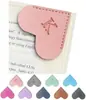 Marcador de Libro Creativo de Cuero en Forma de Corazón con Iniciales, Lindo Marcador de Esquina de Libro