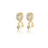 Accesorios para Joyería Zhongxing Hebilla de Colgante DIY Chapada en Cobre Puro Oro Real de 14K Incrustada con Circonita Hebilla de Colgante de Gota de Agua Venta al por Mayor
