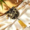 Bolsita de Fragancia Personalizada Estilo Antiguo con Patrón de Dragón, Bolsita Redonda con Borla, Accesorio Hanfu, Bolsita Vacía para el Festival de Medio Otoño, Bolsa Vacía Portátil