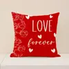 Almohada de Corazón con Estampado a Cuadros de Venta Caliente para Decoración de Atmósfera del Día de San Valentín, Funda de Almohada Cómoda de Poliéster