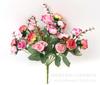 Flor Artificial 21 Rosas de Diamante Ramo Pequeño de Rosas Venta Directa de Fábrica Flor Falsa al por Mayor Decoración del Hogar Guangzhou Estambres de Rosa