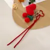 Novo Pingente de Bolsa Crochê Feito à Mão Série Frutas Miu Corrente para Pendurar Celular Corda de Couro Versátil Pingente de Celular