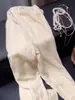 Altamente recomendado! Sem Textura D ~ Novas Calças de Veludo Leite Off-White com Caimento de Seda de Perna Larga para Mulheres